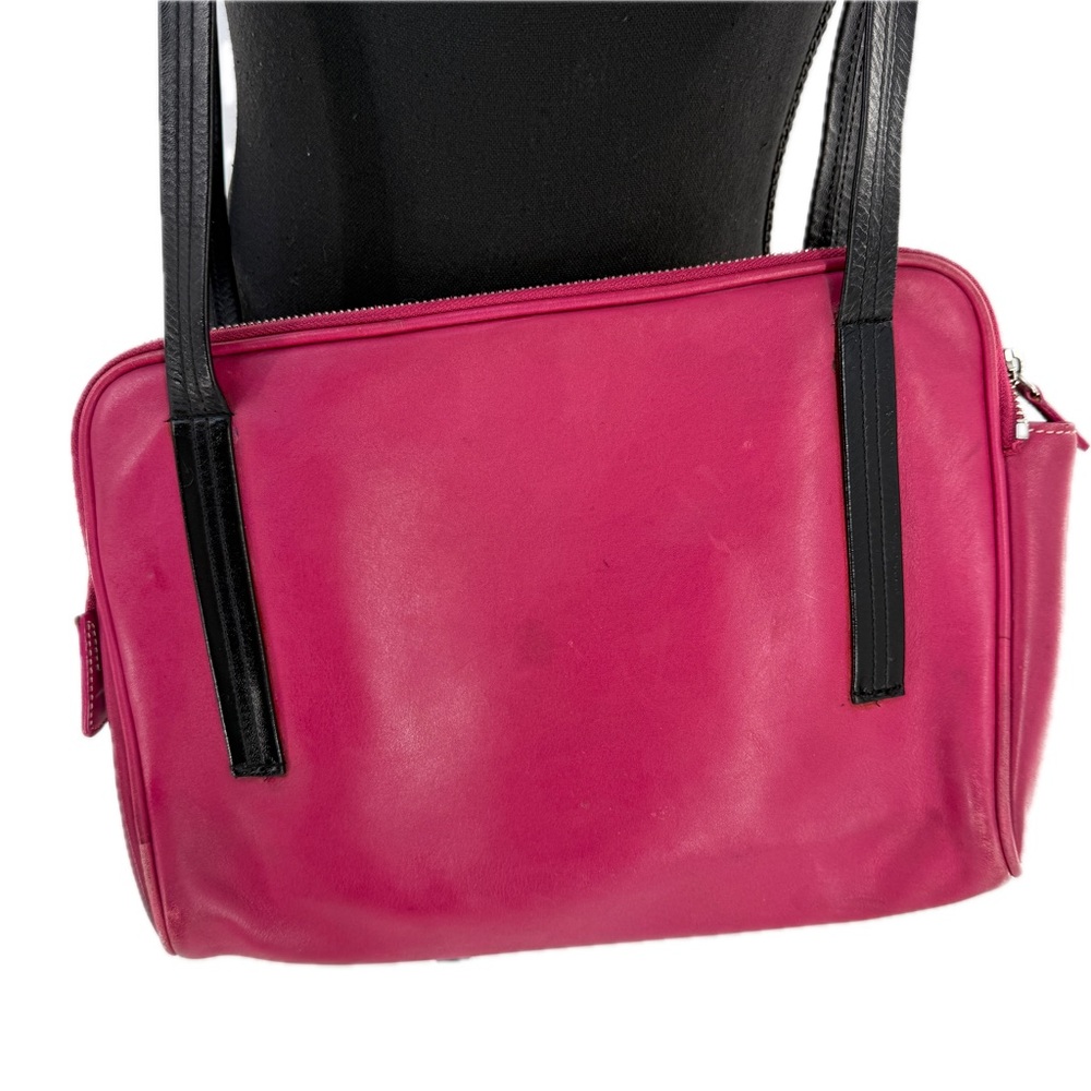 Coach Leatherware Berry & Black Leather Messenger Travel Bag Style 5068 Vintage - Picture 15 of 17